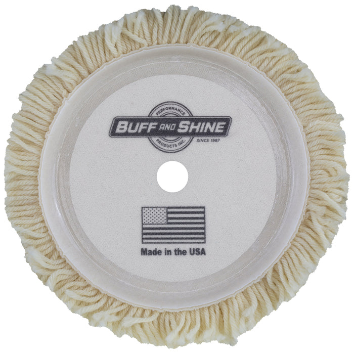 Buff and Shine Wool Compounding Pad with Loop Backing - 6"