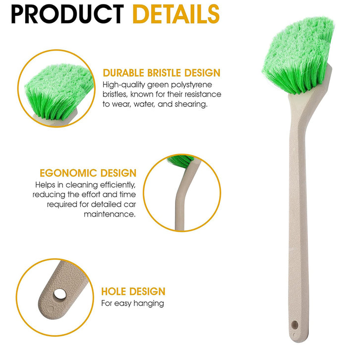 SM Arnold Angled Head Soft Body Brush w/ Green Polystyrene Bristles - 20"