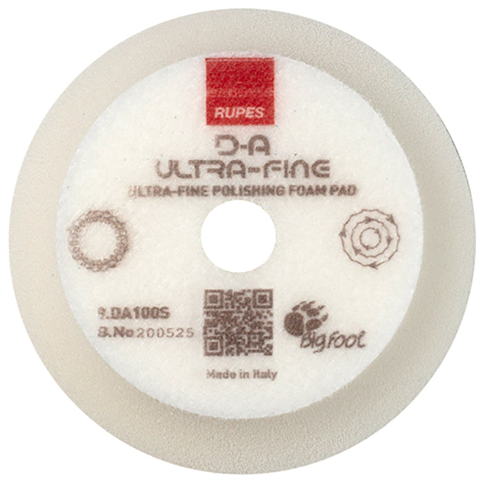 RUPES D-A Ultra-Fine Foam Polishing Pad, 9.DA100S - 3", White