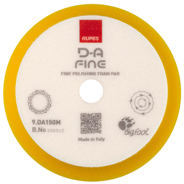 RUPES D-A Fine Foam Polishing Pad, 9.DA150M - 5", Yellow