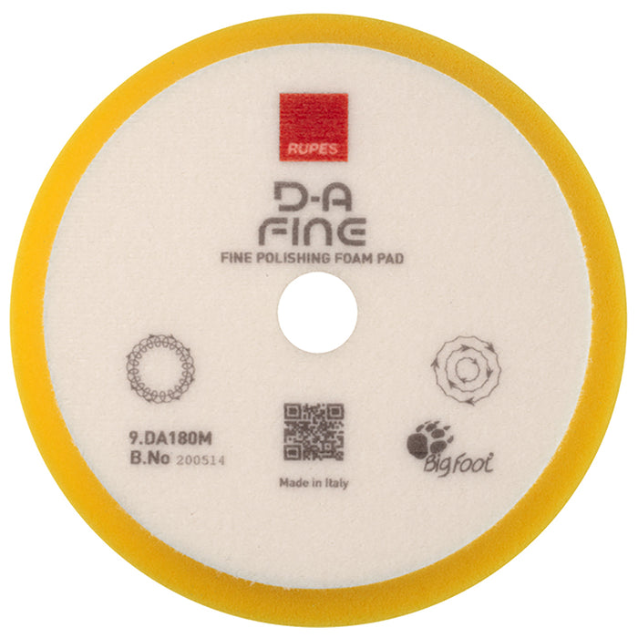RUPES D-A Fine Foam Polishing Pad, 9.DA180M - 6", Yellow