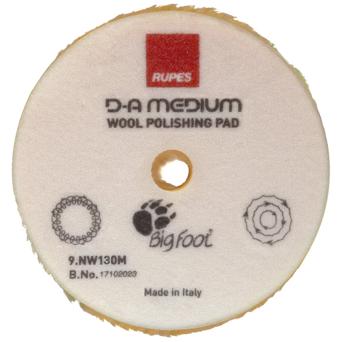 RUPES D-A Medium Wool Polishing Pad, 9.NW130M - 5", Yellow