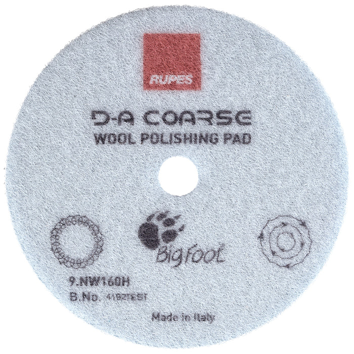 RUPES D-A Coarse Wool Polishing Pad, 9.NW160H - 6", Blue