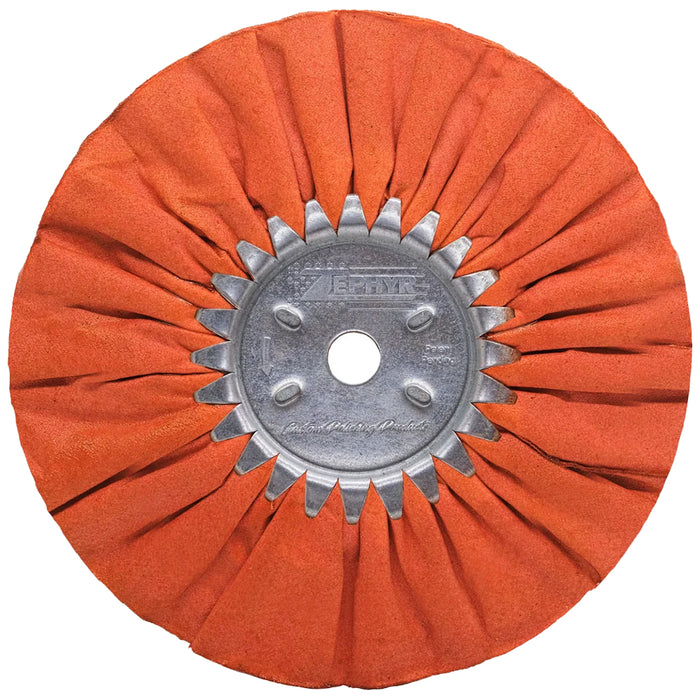 Zephyr Heavy Cut Clear Dipped Airway Buffing Wheel, 8" - Orange Ruffy