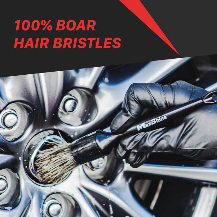 MaxShine Premium Interior & Exterior Boars Hair Detailing Brush #14 - 27 mm