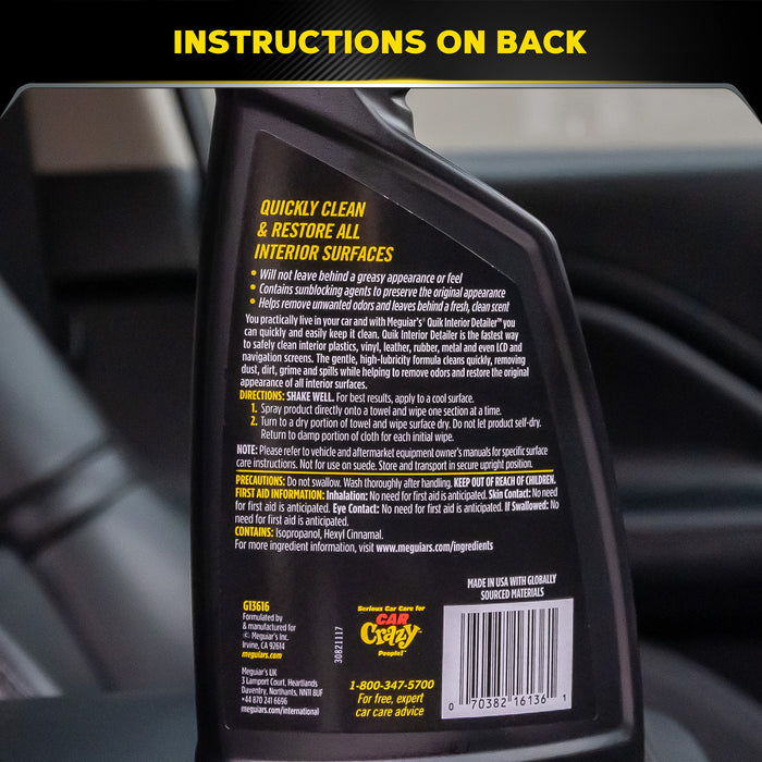 Meguiar's Quik Detailer Interior, G13616 - 16 oz.