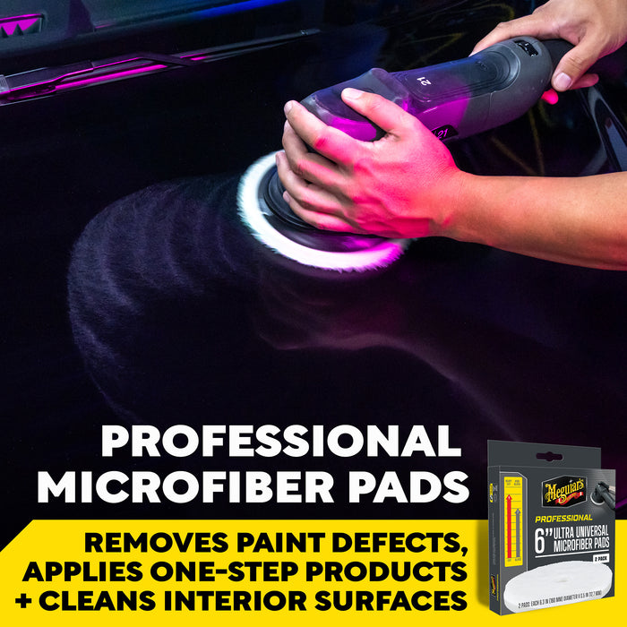 Meguiar's Professional Ultra Universal Microfiber Pads, M6MFP2 - 6" (2 pack)