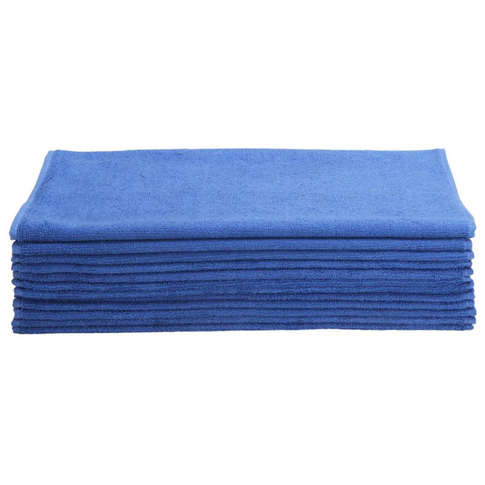 Super Towel Cotton Terry Car Wash Towel, 16" x 25" - Blue (12 Pack)