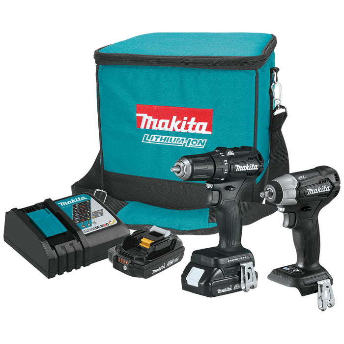 Makita 18V LXT Lithium-Ion Sub-Compact Brushless Cordless 2-Pc. Combo Kit (2.0Ah)