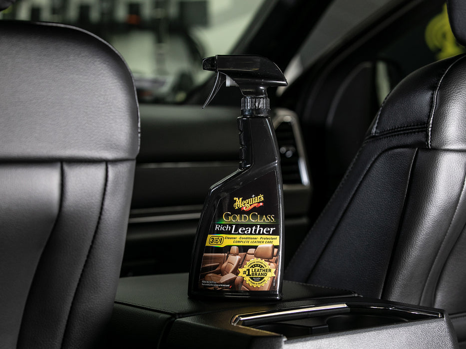 Meguiar's Gold Class Rich Leather 3-in-1: Cleaner, Conditioner, Protectant, G10916 - 16 oz.