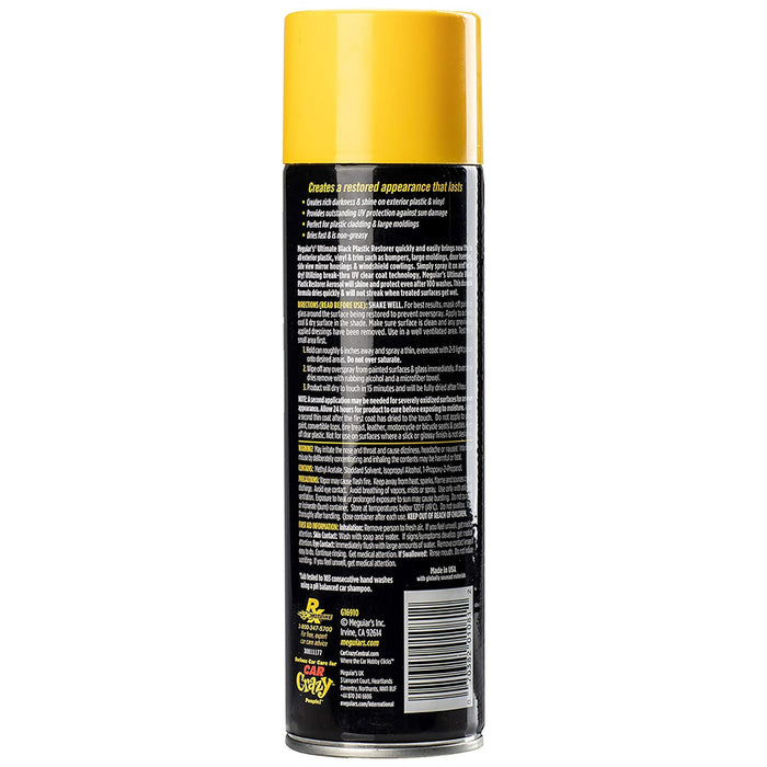 Meguiar's Ultimate Black Plastic Restorer, G16910 - 10 oz. aerosol