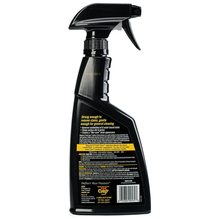 Meguiar's Gold Class Leather & Vinyl Cleaner, G18516 - 16 oz.