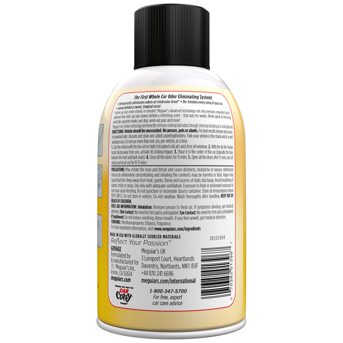 Meguiar's Whole Car Air Refresher Odor Eliminator, G191602 - Pina Colada Scent