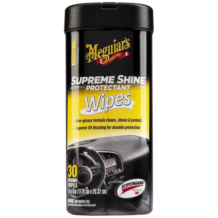 Meguiar's Supreme Shine Protectant Wipes, G4000 - 25 Wipes