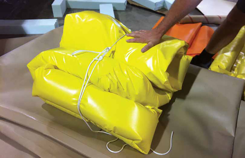 Husky Eagle II Containment Mat with Air Wall Berms, 10' x 20' x 3" - 22 oz. PVC (Orange)