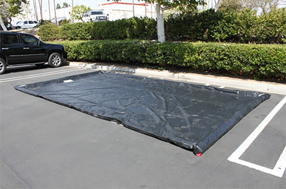 Husky Eagle Containment Mat with Foam Wall Berms, 10' x 20' x 3" - 40 oz. PVC (Black)