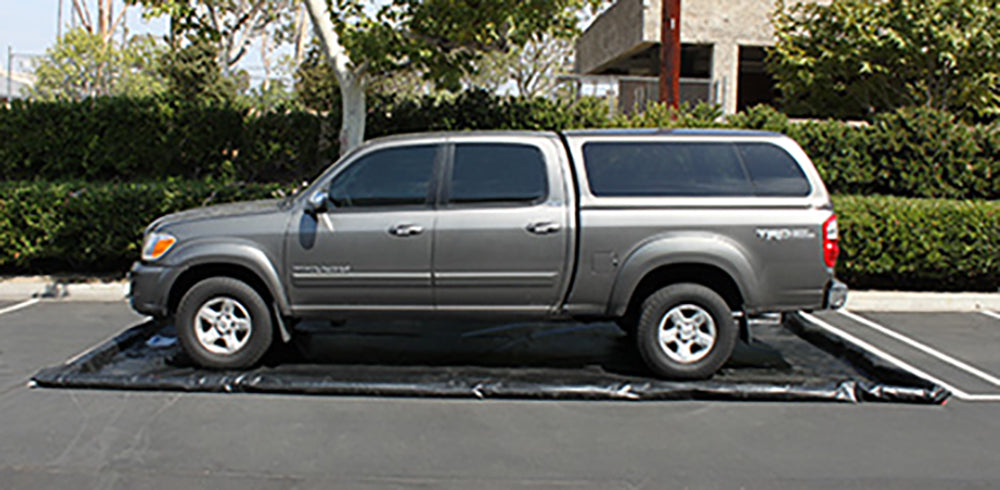 Husky Eagle Containment Mat with Foam Wall Berms, 10' x 20' x 3" - 40 oz. PVC (Black)