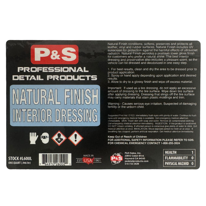 P&S Bottle Label - Natural Finish