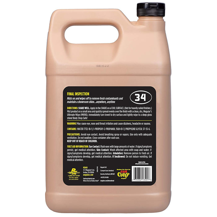 Meguiar's Final Inspection Wipe-off Detailer #34, M3401 - 1 gal.