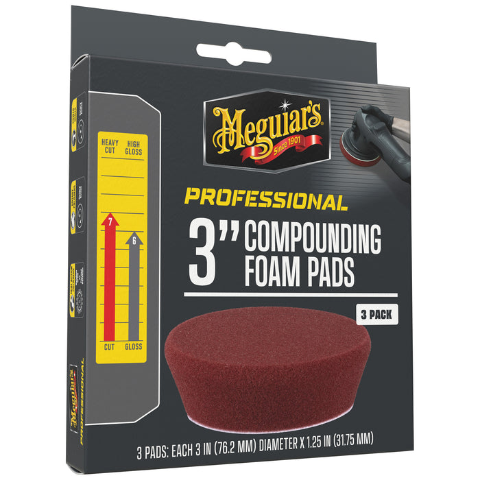 Meguiar's Professional Foam Compounding Pads, M3CFP3 - 3", Red (3 pack)
