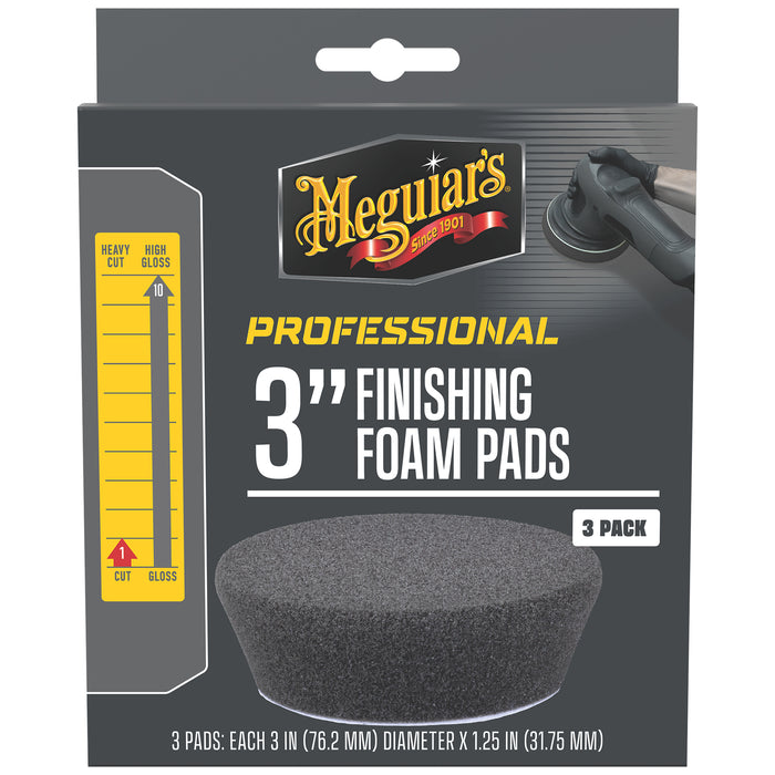 Meguiar's Professional Foam Finishing Pads, M3FFP3 - 3", Black (3 pack)