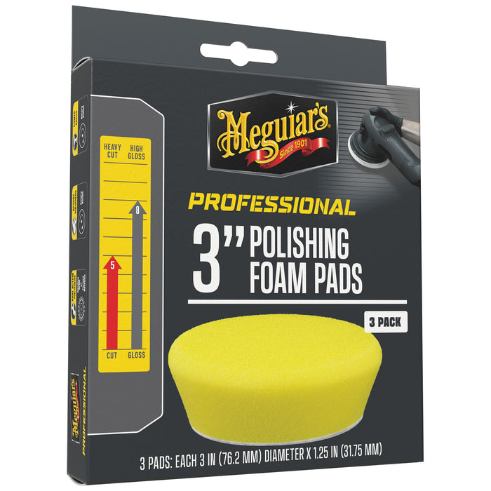 Meguiar's Professional Foam Polishing Pads, M3PFP3 - 3", Yellow (3 pack)