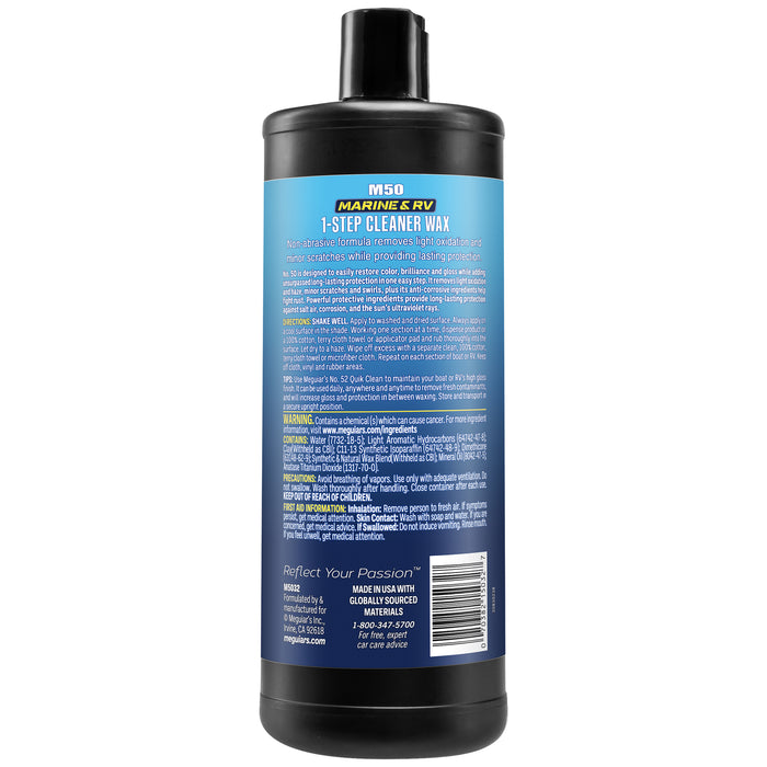 Meguiar's Marine/RV One Step Cleaner Wax #50, M5032 - 32 oz.