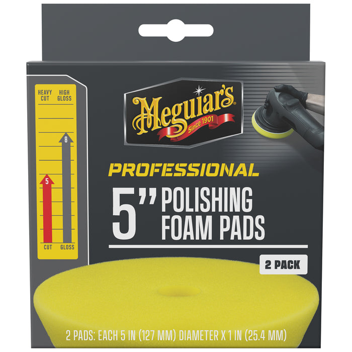 Meguiar's Professional Foam Polishing Pads, M5PFP2 - 5", Yellow (2 pack)