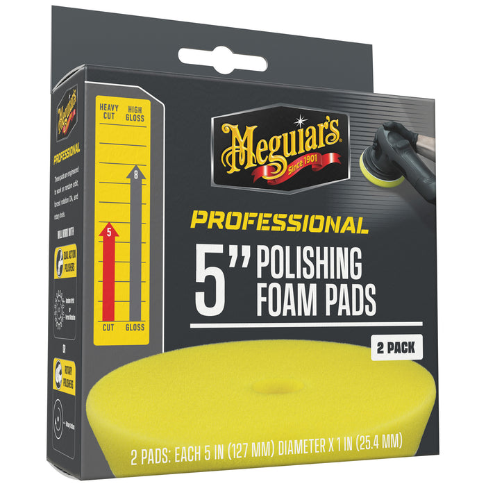 Meguiar's Professional Foam Polishing Pads, M5PFP2 - 5", Yellow (2 pack)