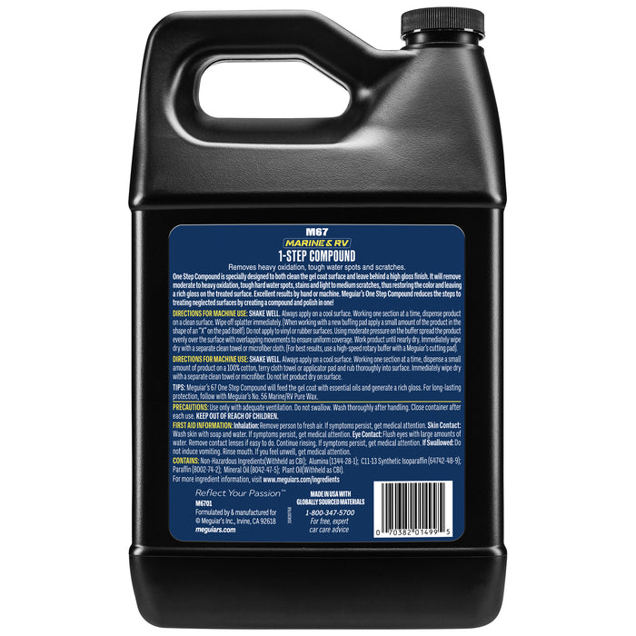 Meguiar's Marine/RV One Step Compound #67, M6701 - 1 gal.
