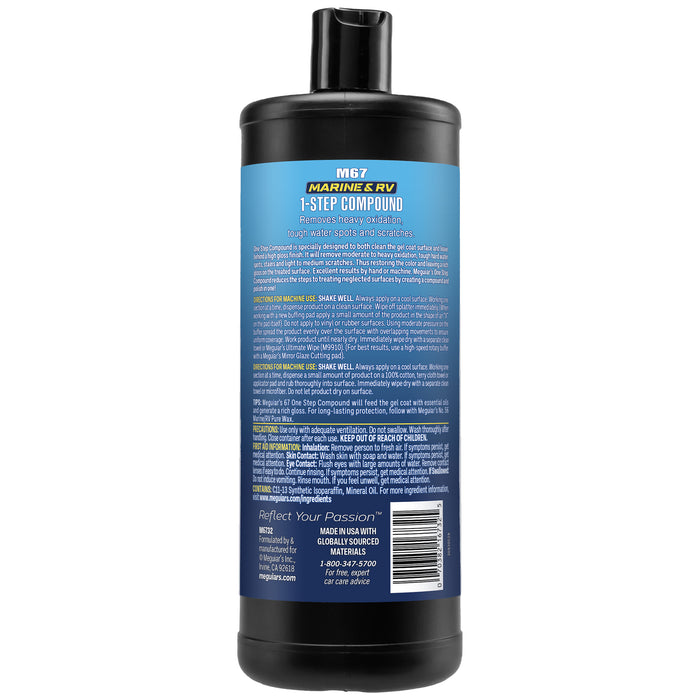 Meguiar's Marine/RV One Step Compound #67, M6732 - 32 oz.