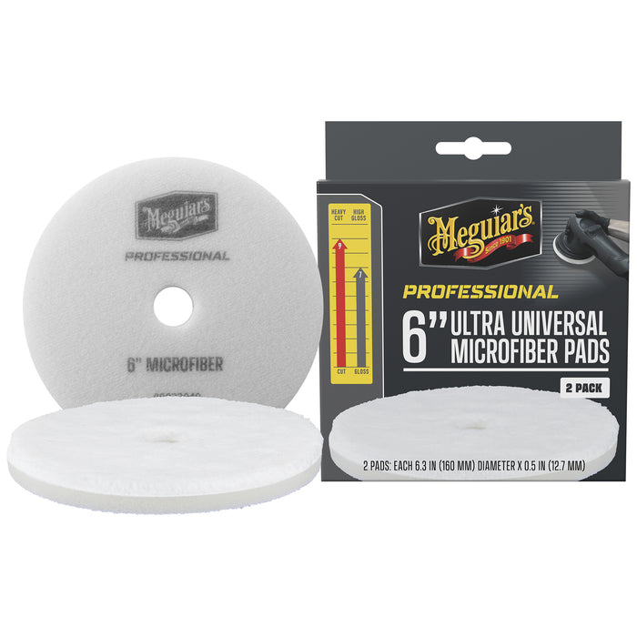 Meguiar's Professional Ultra Universal Microfiber Pads, M6MFP2 - 6" (2 pack)