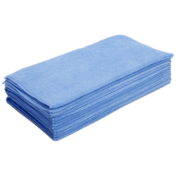 Super Towel Multi-Purpose Microfiber Towel, 380 GSM, 16" x 16" - Blue (12 Pack)
