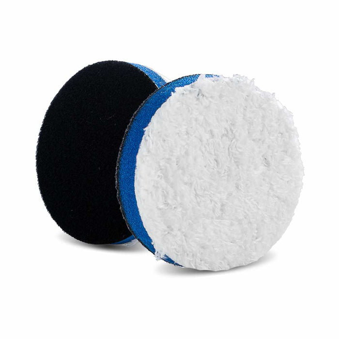 Lake Country Microfiber Cutting Pad - 2.25", White/Blue (4 pack)