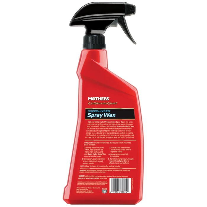 Mothers California Gold Super-Hydro Spray Wax, 05724 - 24 oz.