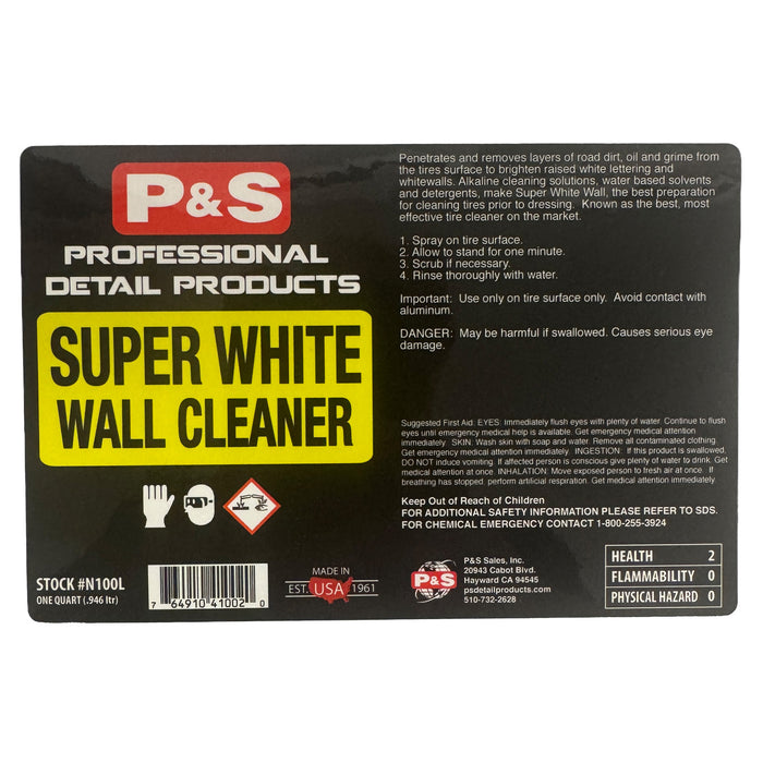 P&S Bottle Label - Super White Wall Cleaner