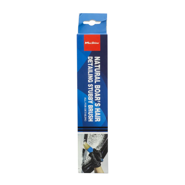 MaxShine Natural Boar's Hair Detailing Stubby Brush - Blue