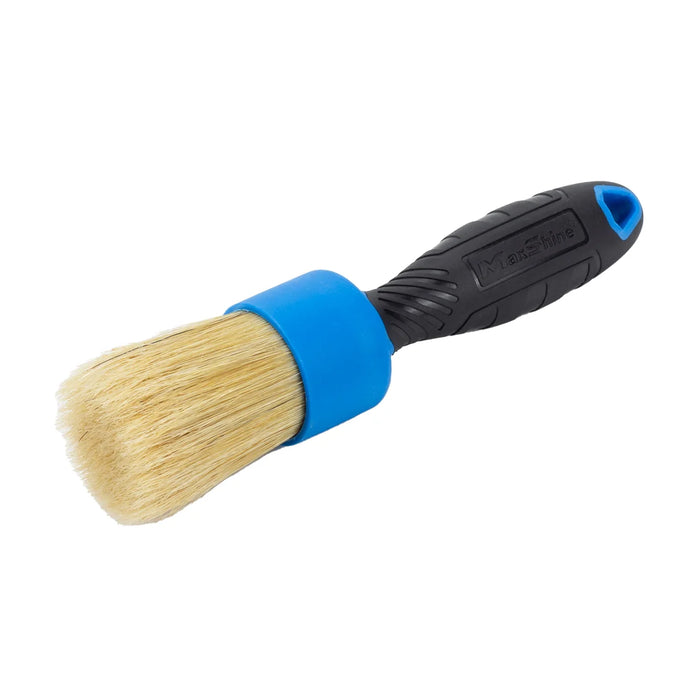 MaxShine Natural Boar's Hair Detailing Stubby Brush - Blue