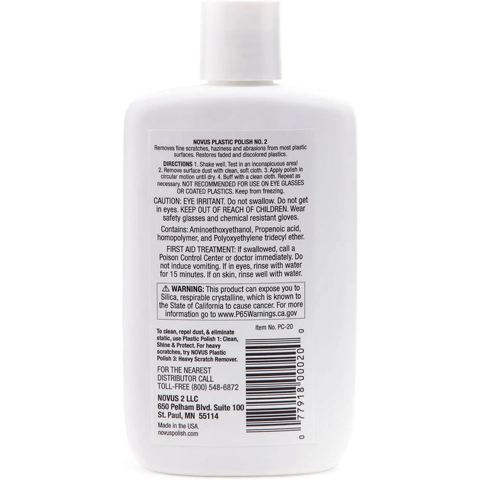 NOVUS Plastic Polish #2: Fine Scratch Remover - 8 oz.