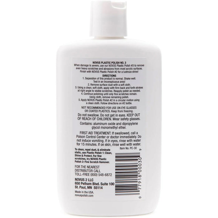 NOVUS Plastic Polish #3: Heavy Scratch Remover - 8 oz.