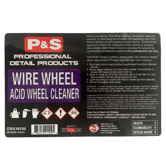 P&S Bottle Label - Wire Wheel Cleaner