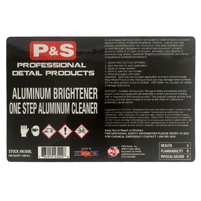 P&S Bottle Label - Aluminum Brightener