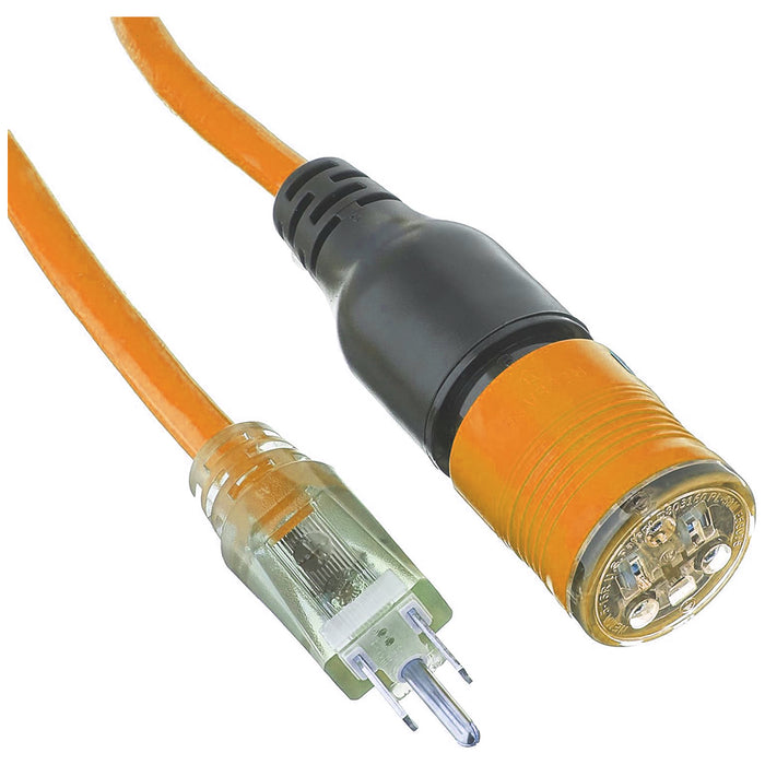 Pro Lock 12/3 SJTW Lighted Extension Cord with CGM - 50 ft., Orange