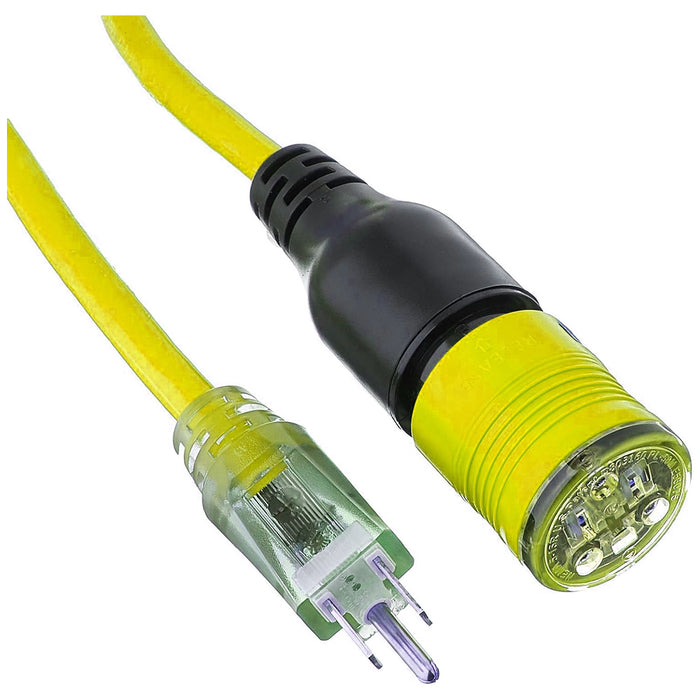 Pro Lock 12/3 SJTW Lighted Extension Cord with CGM - 50 ft., Yellow
