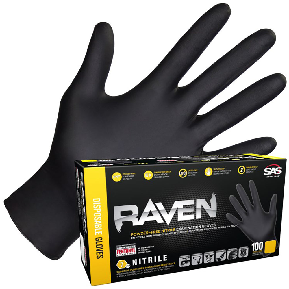 SAS Raven Powder Free Nitrile Gloves - XX-Large (Box of 100