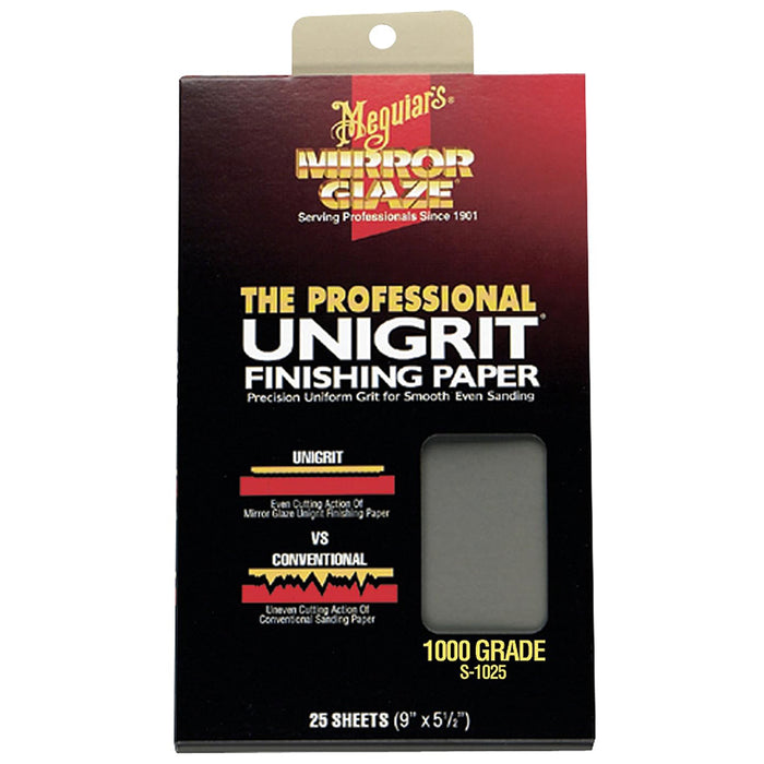 Meguiar's Unigrit Sanding Sheets, S1025 - 1000 grit (25 sheets)