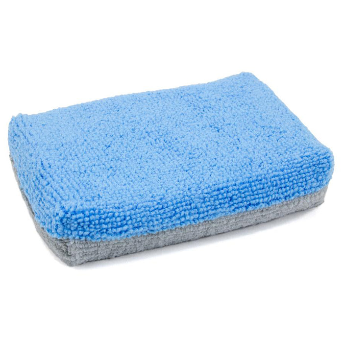 Autofiber Thin [Saver Applicator Terry] Microfiber Coating Applicator Sponge - 5" x 3.5", Blue/Gray (12 Pack)