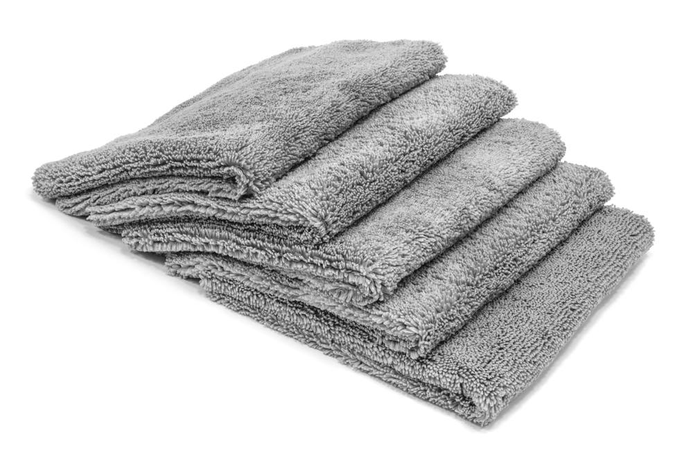 Autofiber [Elite] Edgeless Microfiber Towel - 360 GSM - 16" x 16" - Gray (5-Pack)