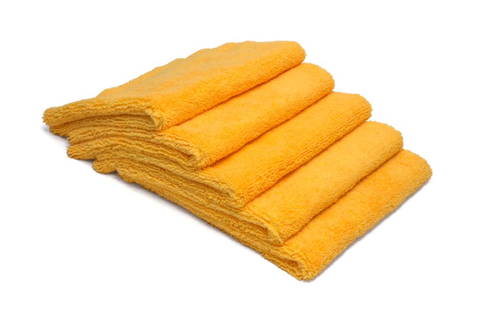 Autofiber [Elite] Edgeless Microfiber Towel - 360 GSM - 16" x 16" - Yellow (5-Pack)