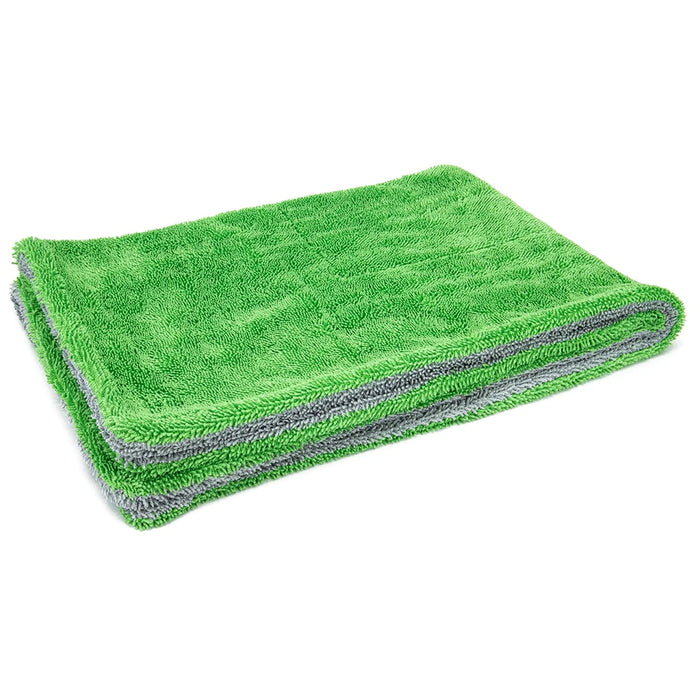 Autofiber [Dreadnought] Microfiber Drying Towel - 20" x 30", 1100 gsm, Green/Gray